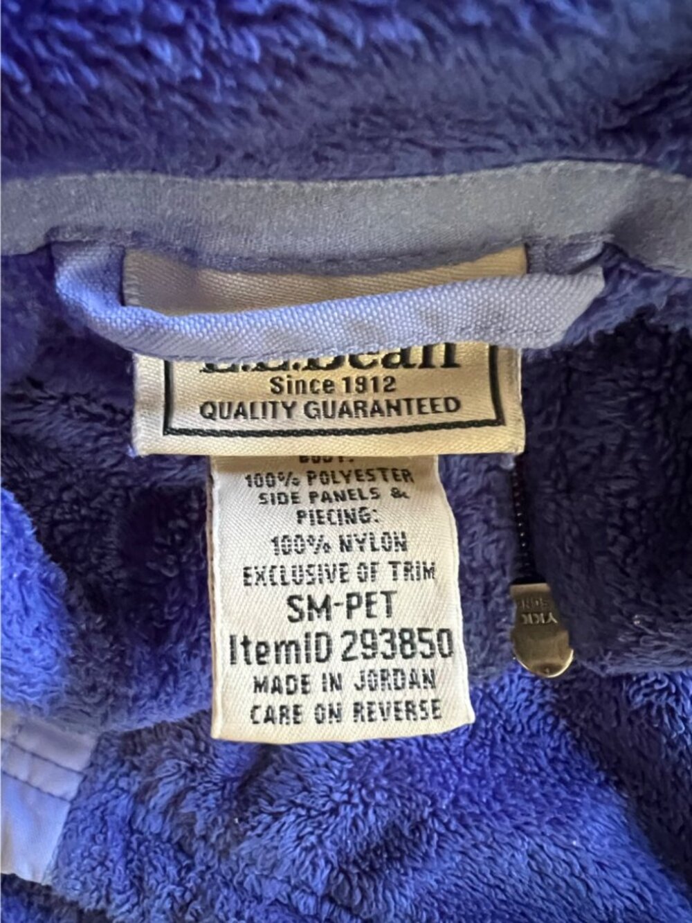 L.L. Bean Fleece Full Zip Activewear Blue Vest Size Petite Small - Picture 6 of 8